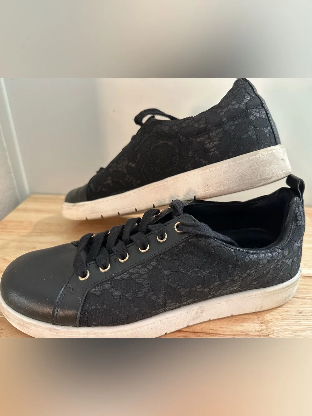 White House Black Market Black Lace Sneakers